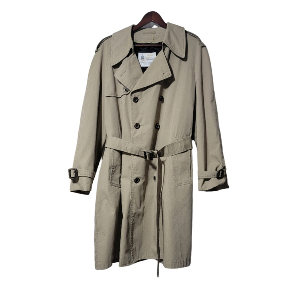 Vintage Mens' LONDON FOG CLASSIC TRENCH COAT, Removable Fleece Liner, 44R